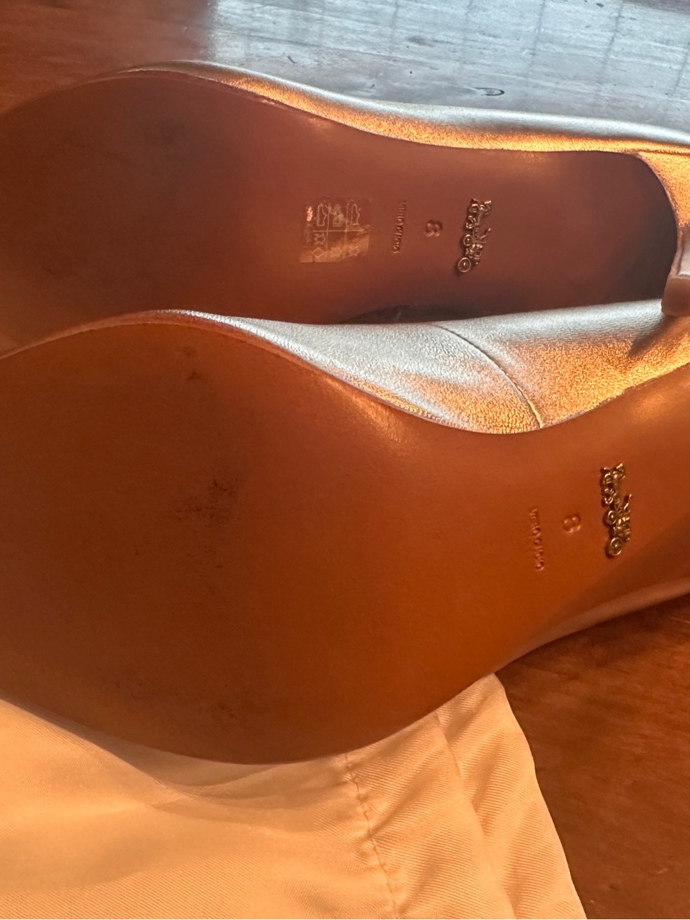 Coach Metallic Gold Pointed Toe Stiletto Pumps - Picture 4 of 4